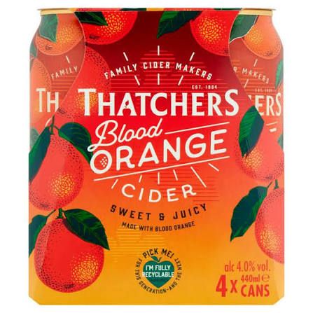 Thatchers Blood Orange Cider 4 x 440ml Cans 4.0% ABV