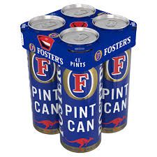 Fosters 4 x 568ml Cans 3.7% ABV
