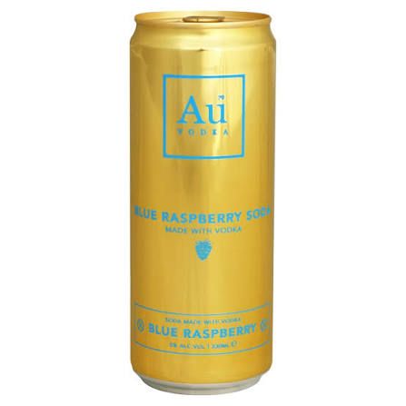 Au Vodka Blue Raspberry Soda Made with Vodka 330ml 5% ABV