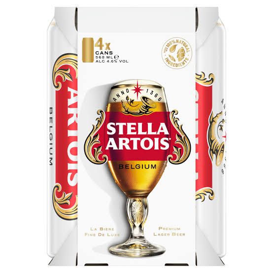 Stella Artois 4 x 568ml Cans 4.6% ABV