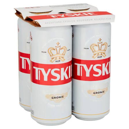 Tyskie 4 x 500ml Cans 5% ABV
