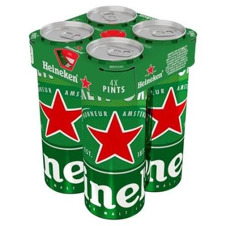 Heineken 4 x 568ml Cans 5% ABV