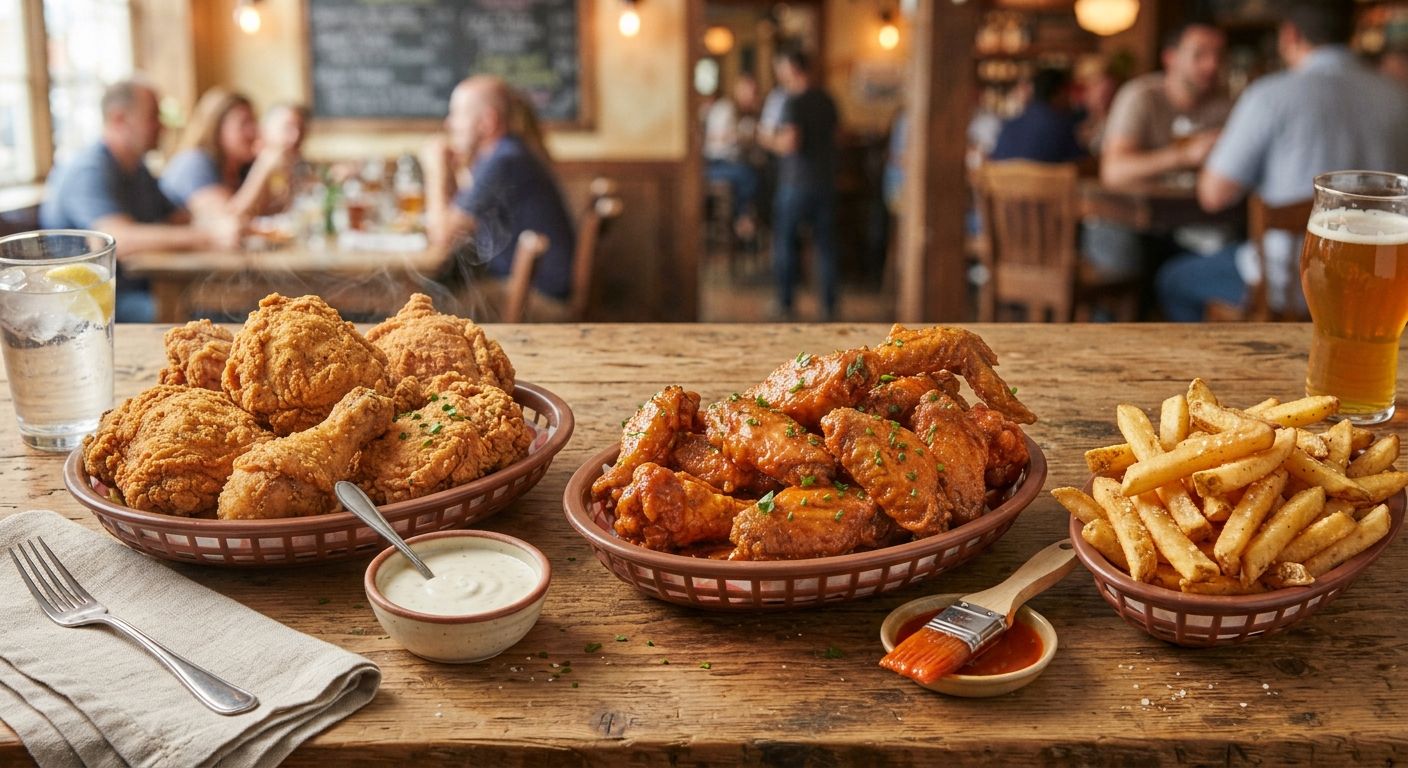 5 PCS chicken 10 x  spicy wings & 2  x Fries